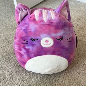 Squishmallow cat,pink, purple, a little bit of blue, season 12